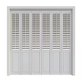 Modern White Interior Folding Doors With Louvered Design For Room Partitioning 3d model