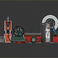 Modern lathe machine tool lathe machining turning 3d model