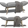 Modern Bed End Stool Sofa Bench 3d model