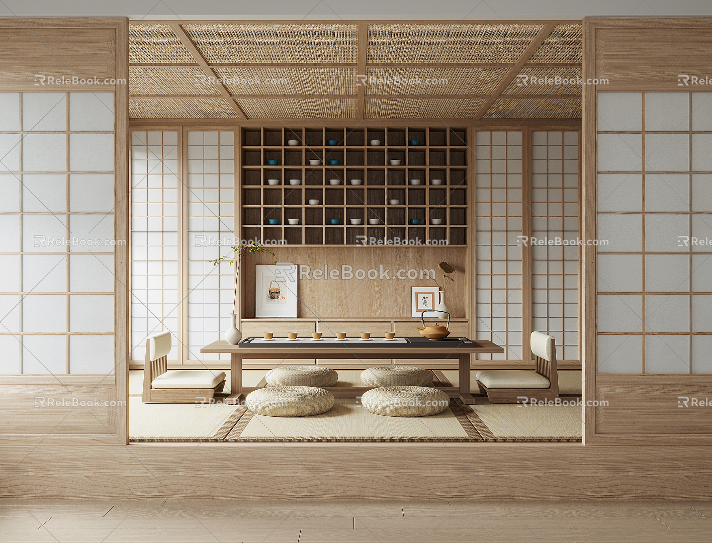 Japanese Tea Room Tatami Tea Room 3d model