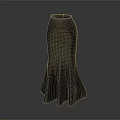 Elegant Gray Mermaid Skirt With Flowy Fabric And Flared Hem Design