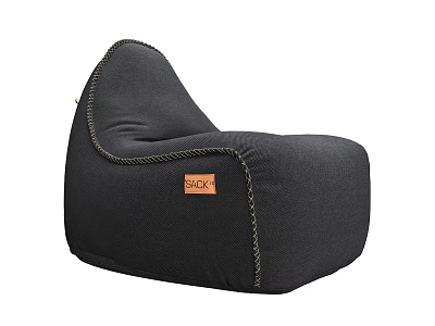 Black Sack Bean Bag Chair With Comfortable Design And Stitched Edges 3d model