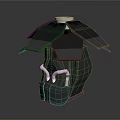Futuristic Mechanical Device With Expanded Panels Green Accents And Silver Top