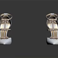 White Strappy High Heels With Bow Accents And Pointed Toe Design