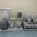 Industrial Equipment System With Control Panel Pipes Valves And Machinery Components
