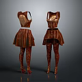 Brown Fashion Outfit Design With Sleeveless Top Short Skirt And Long Boots