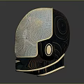Futuristic Modern Helmet With Mesh Design Reflective Surface And Metallic Side Panel
