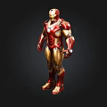 Detailed Iron Man Superhero Figure in Red and Gold Armor Standing Pose