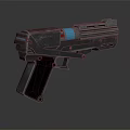 Futuristic Sci Fi Weapon With Blue Glowing Accents And Modern Tactical Design