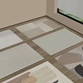Modern Square Carpet Combo 3d model