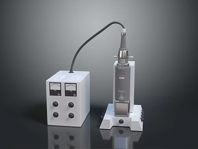 Modern Household Appliance With White Control Box Dials Buttons Flexible Tube And Vertical Unit 3d model