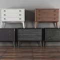 Modern Wooden Bedside Tables in Various Colors with Drawers Metal Handles and Slim Legs