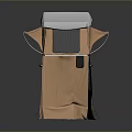 Outdoor Camping Tent With Brown Body White Canopy And Mesh Windows