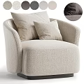 Modern Single Sofa Design With Soft Fabric Cushions And Beige Texture Detail