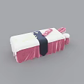 Comfortable Pink And White Massage Bed With Soft Strap And Headrest 3d model