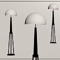Modern Floor Lamps With White Dome Shades And Black Gold Metal Bases Design