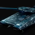 Modern Camouflage Military Tank With Turret Main Gun Barrel And Tracks