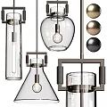 Modern Elegant Pendant Lights With Glass Shades And Metal Frames For Home Decor