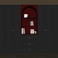 French retro style bookcase 3d model