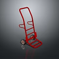 Red Metal Frame Hand Truck With Portable Design And Moving Wheels
