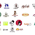 Colorful Brand Logo Pins Featuring Various Coffee Shop And Restaurant Emblems