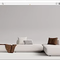 Modern corner sofa multiplayer sofa 3d model