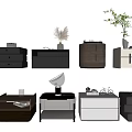 Modern Stylish Nightstands In Different Colors With Various Designs Materials And Decorative Lamps Books