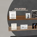 Books And Magazines On Poliform Wooden Shelves With Various Covers Displayed