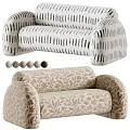 Stylish Two Seater Sofa with Striped and Floral Patterns and Color Options