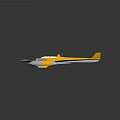 Yellow and Silver Passenger Jet with Sleek Aerodynamic Design Twin Engines and Red Top Accent