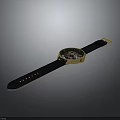 Elegant Luxury Watch With Black Leather Strap And Gold Case Design Details