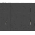 Textured Irregular Stone Background Wall With White Small Flowers in Corners