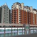 Residential Building Complex With High Rise And Low Rise Structures 3D Model Design 3d model
