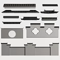 Different Types of Traditional Chinese Architectural Components Including Roof Tiles Eaves and Wall Decorations
