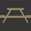 Wooden Outdoor Table with Attached Benches Picnic Style for Garden Dining Use