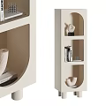 Modern Entryway Cabinet And Side Cabinet With Open Shelves Books And Decorative Sculptures