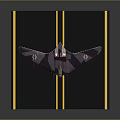 3D Model of Aerospace Aircraft on Black Launch Pad with Yellow Lines