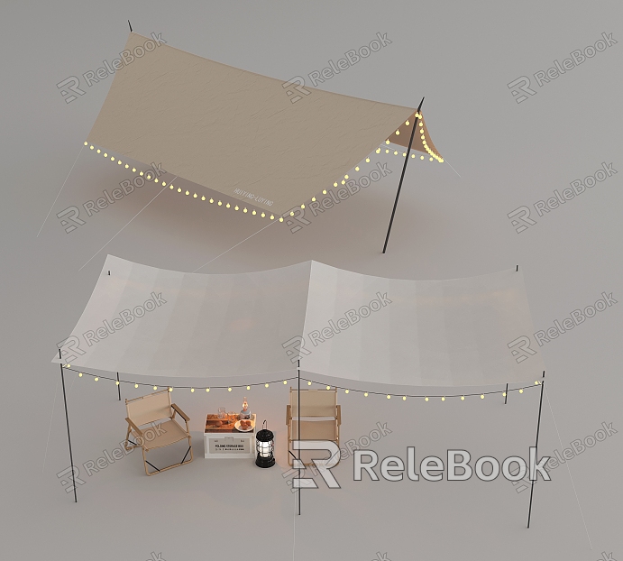 Modern outdoor tent outer leisure chair wooden box model