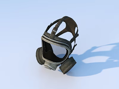 High Quality Protective Gas Mask With Filter Straps For Daily Safety 3d model