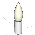 Two Black Base Light Bulbs Upright And Tilted On Green Circular Surface