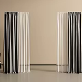 Modern Black and White Gradient Vertical Curtains With Beige Wall And Smooth Texture