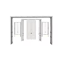 Elegant White Double Doors Paneled Design With Sidelights For Modern Home Interior