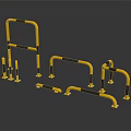Yellow Black Safety Fences With Various Structures For Traffic Control And Protection