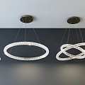 Elegant Modern Crystal Chandeliers With Circular Interlocking Rings Hanging Ceiling Mounted