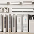 Various Types of Wall Mounted Standing Air Conditioners and Fans for Home Cooling