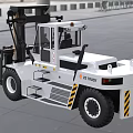 Industrial Forklift Truck With Enclosed Cab Large Wheels And Front Forks
