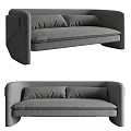 Modern Gray Multi Person Sofa With Plush Cushions And Sleek Design 3d model