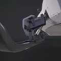 White Snow Motorcycle With Tracks And Skis For Off Road Winter Adventures