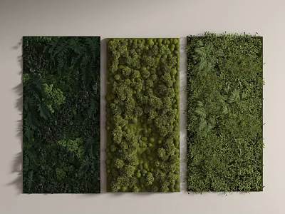 Different Styles of Green Plant Wall Decorative Panels for Indoor Design 3d model