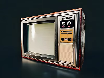 Vintage Television with Wooden Frame Knobs Control Panel and Retro Classic Design 3d model